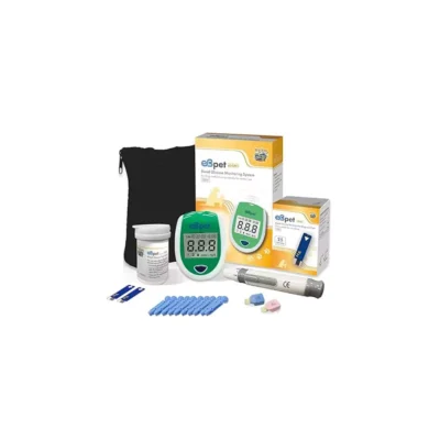 eBmonitor eBpet Blood Glucose Monitor System – Dogs and Cats Glucose Monitoring Kit 25 Blood Glucose Test Strips Lancing Device, Battery, and Carrying Case, Animal Care, Easy Switch between dogs and cats