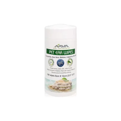 Ear Cleaner Wipes by Arava – for Dogs Cats Puppies & Kittens – 100 Count – Natural Medicated Cleansing Deodorizer – Removes Dirt Wax